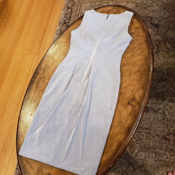 Calvin Klein Seersucker Bow Dress Size 4 - Picture 7 of 11